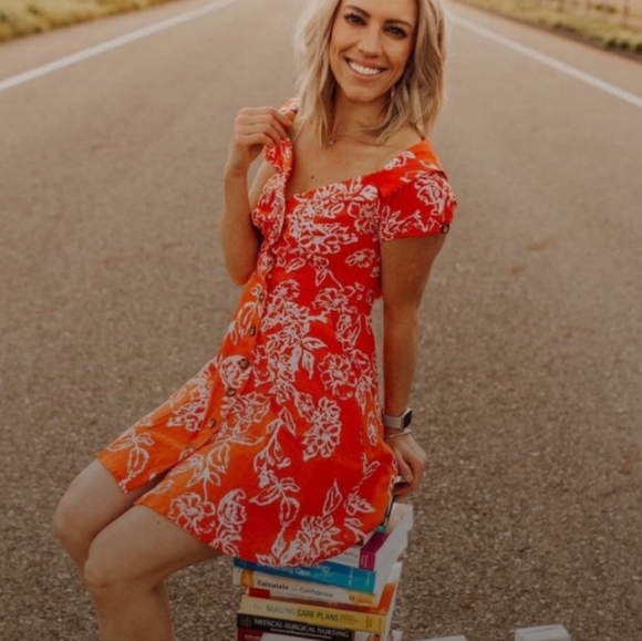 Free People Dresses & Skirts - Free People | Linen Floral Tie Dress